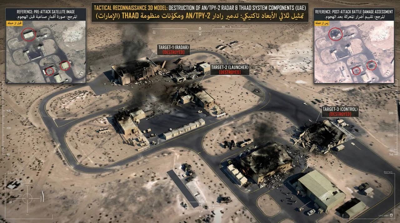 3D images show Iranian military operations against US and Israeli bases and positions in the Gulf and Israel. We can neither confirm nor deny their authenticity.