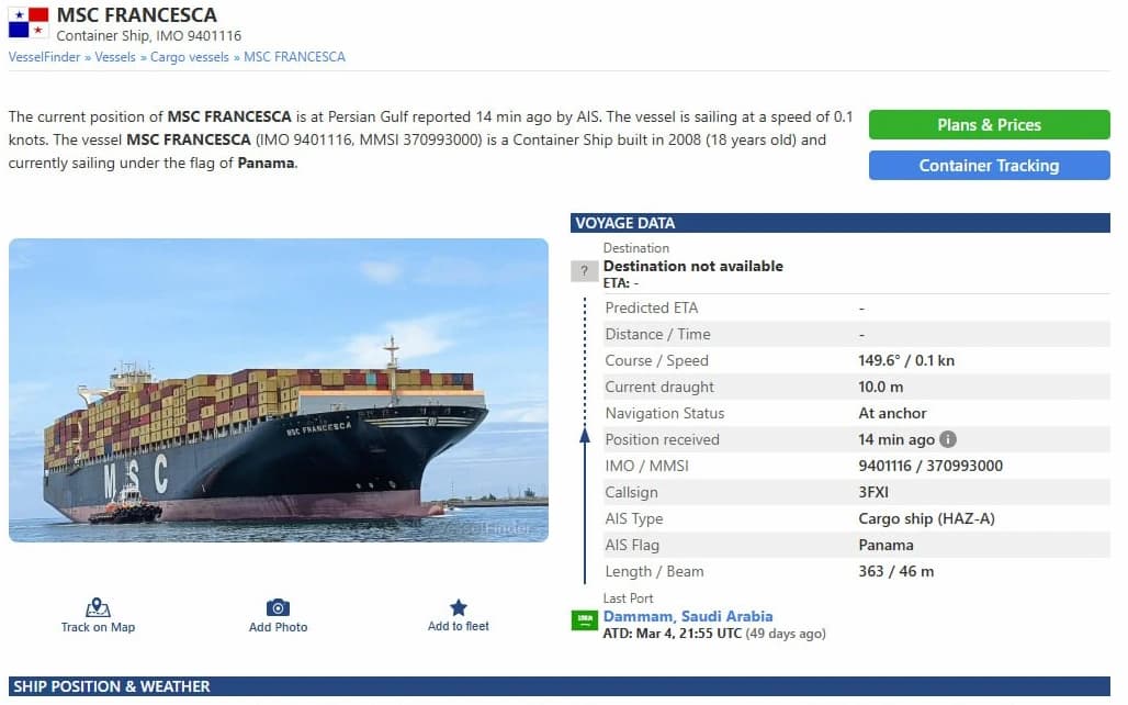 Versioni contrastanti IRGC dichiara sequestro di MSC-FRANCESCA ed EPAMINODAS per violazione del blocco. UKMTO parla di attacco a fuoco. Dinamica non verificata.