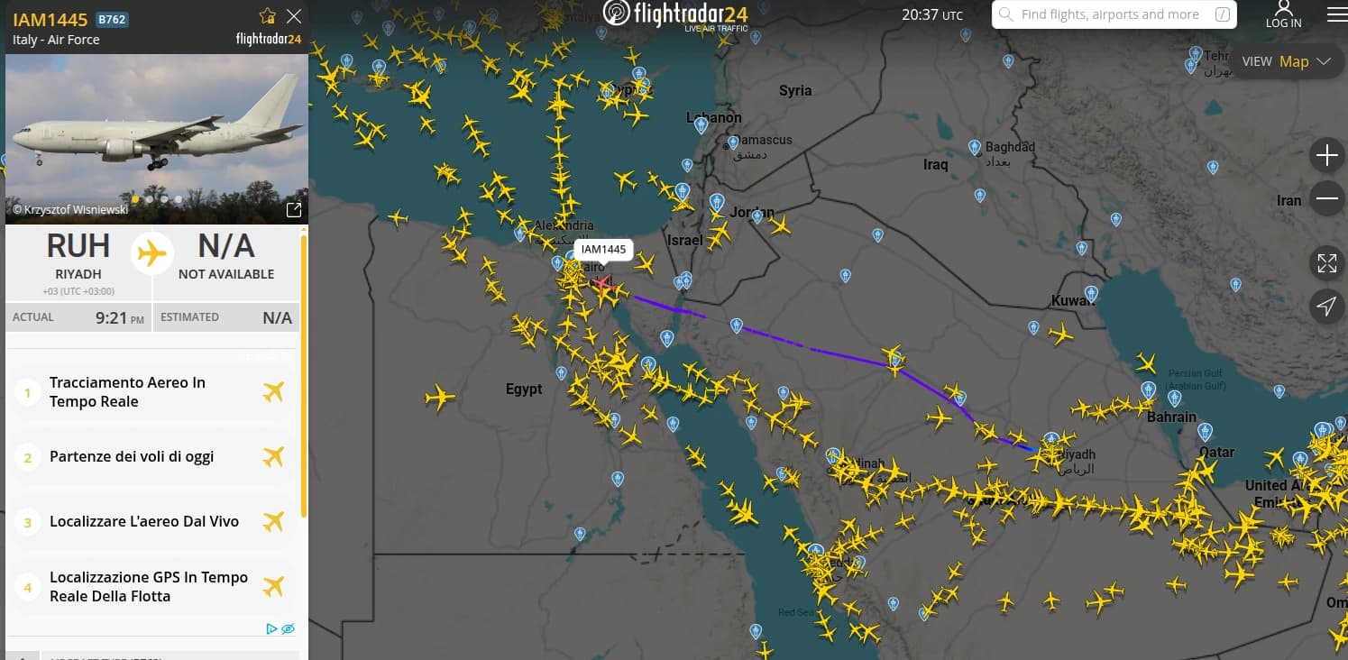 Tehran monitors the flow of military equipment in the region — including documented Italian military air movements from Riyadh. The Italian presence in the Gulf is visible and traced. Rome is not outside the Iranian observation perimeter.