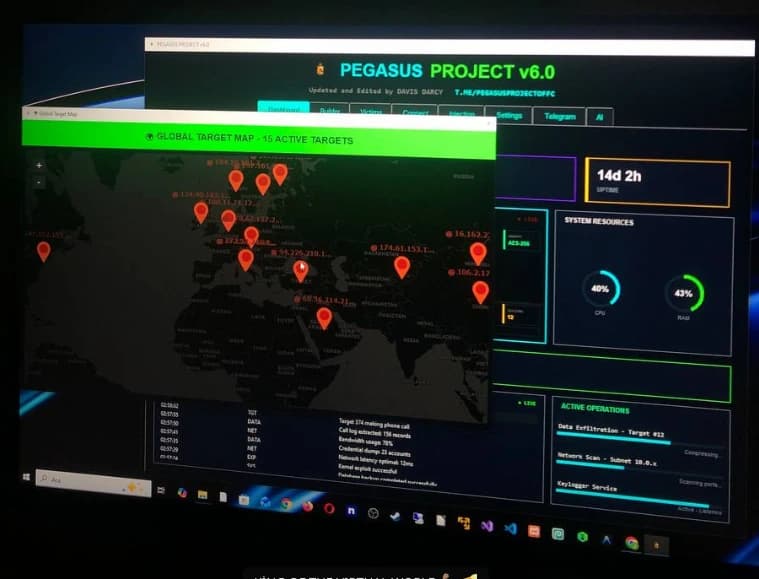 Fake Pegasus for sale online Copies of dubious origin of the spyware interception system circulate online. High probability of FBI honeypot or reverse malware. Those who buy identify themselves. Active intelligence trap.