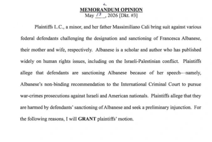 An American court has suspended sanctions against Francesca Albanese, UN special rapporteur. The Italian government of the 'patriots' has not defended one of its citizens. Mattarella was silent.
